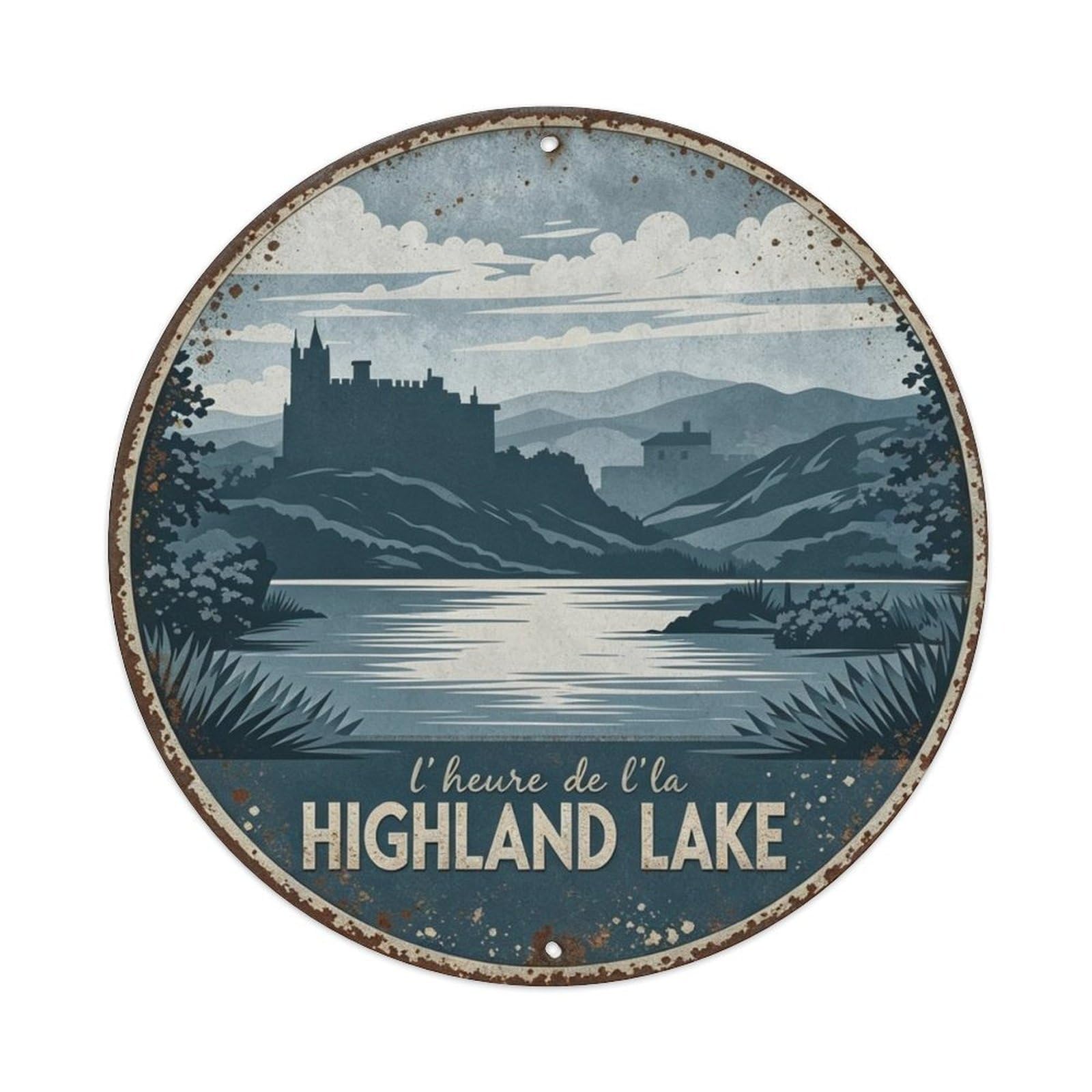 Scottish Highland Lake Metal Tin Sign Plaque