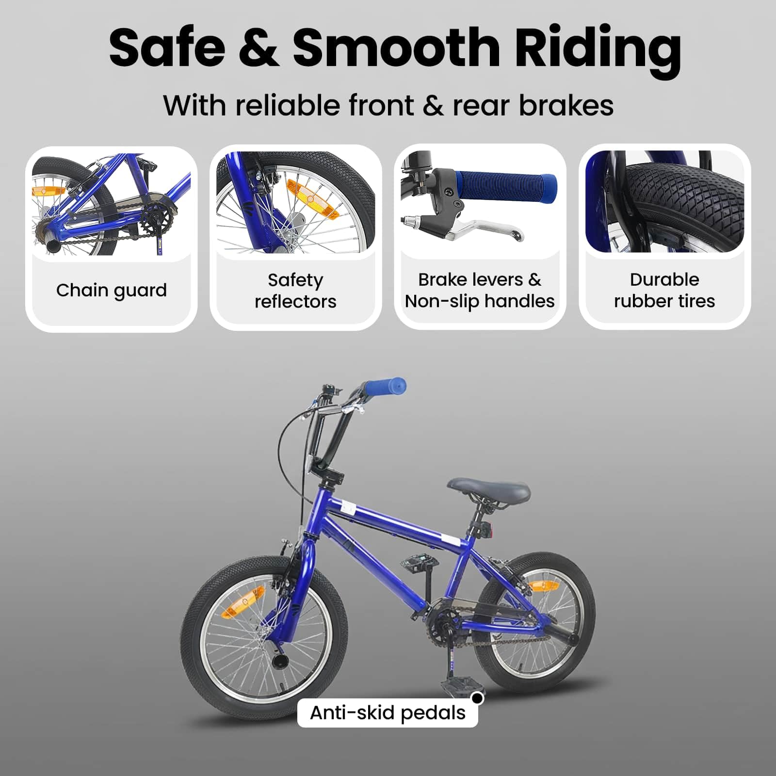 vidaXL Kid BMX Bike Stahl Outdoor Fahrrad Jugend Verstellbarer Lenker Sitz Rad