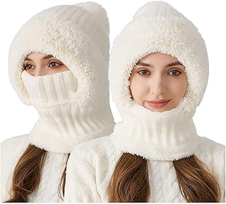 Gorro de invierno para mujer, de una pieza, c...