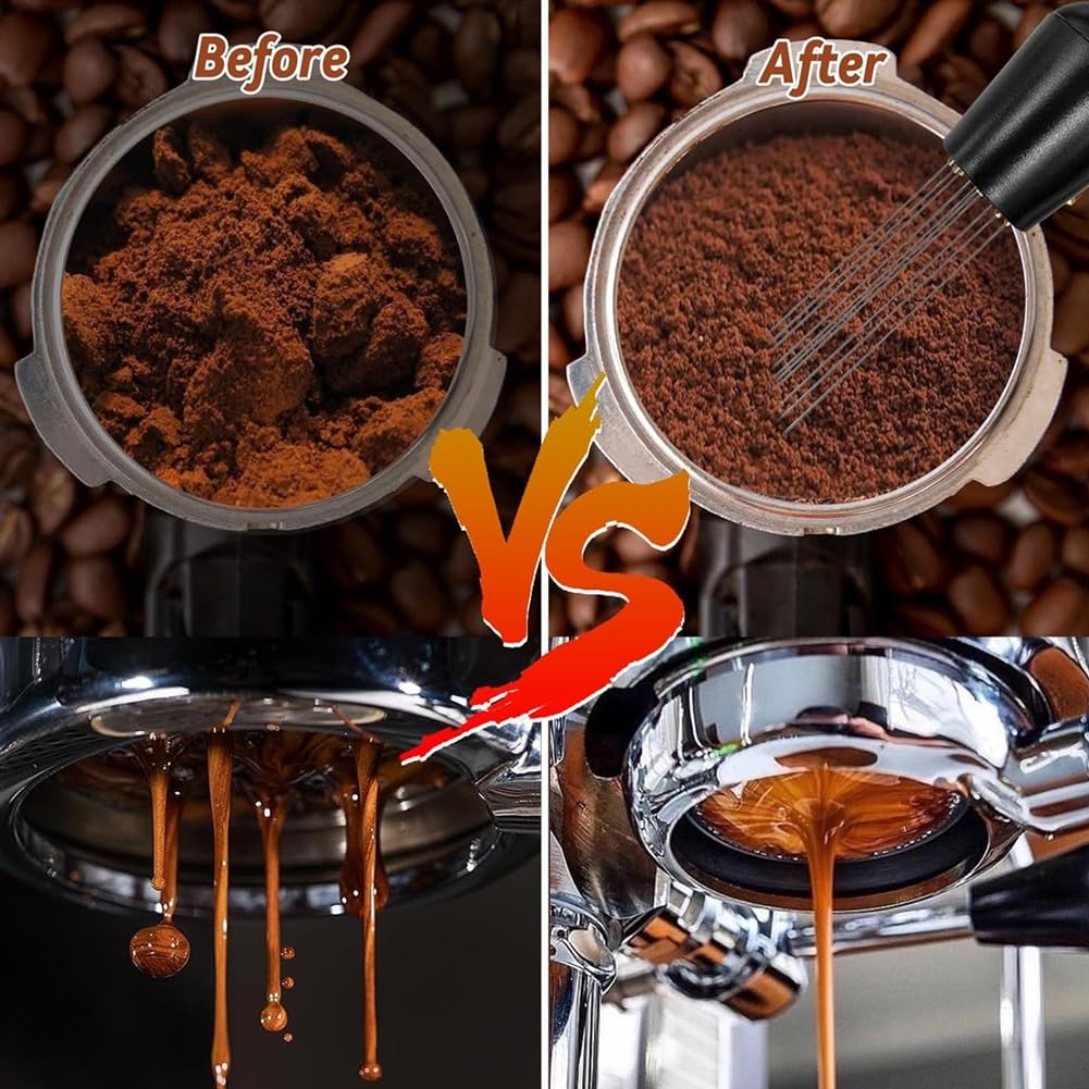 Zestaw tamperów do espresso 51 mm ze skalą, narzędziem WDT i