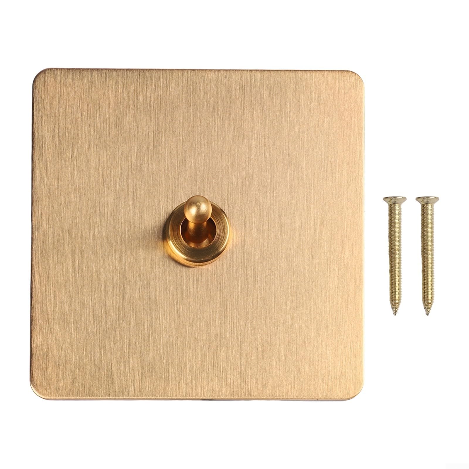 Besttoolifes GOLDVI Toggle Light Rocker Switch Brass 86 Type Wall Switch Panel For Lights Ceiling Fans(1 GANG)