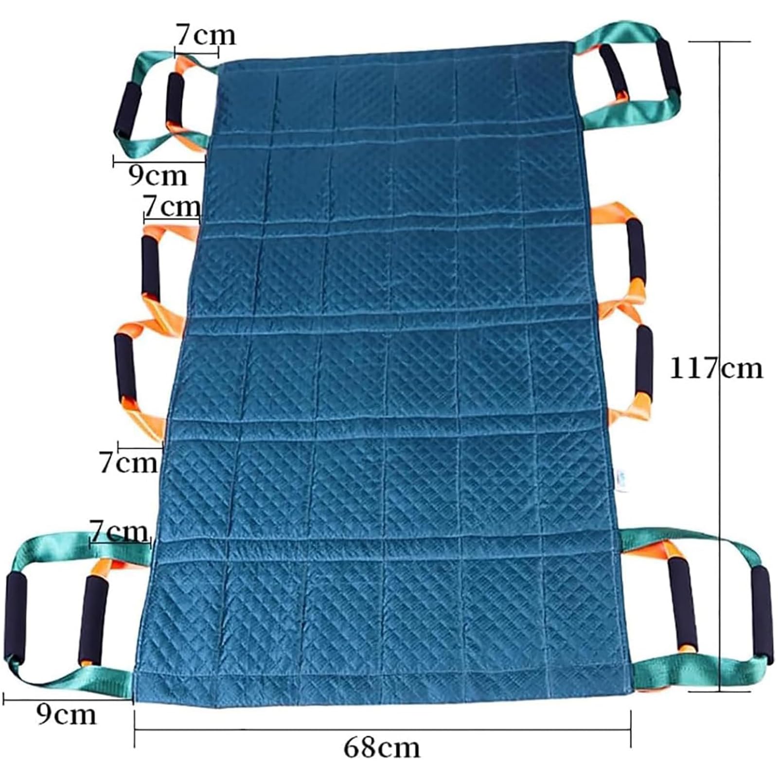Imbracatura per trasferimento paziente, in tessuto Oxford trapuntato resistente, con 12 maniglie, supporta fino a 113,4 kg, per pazienti costretti a letto