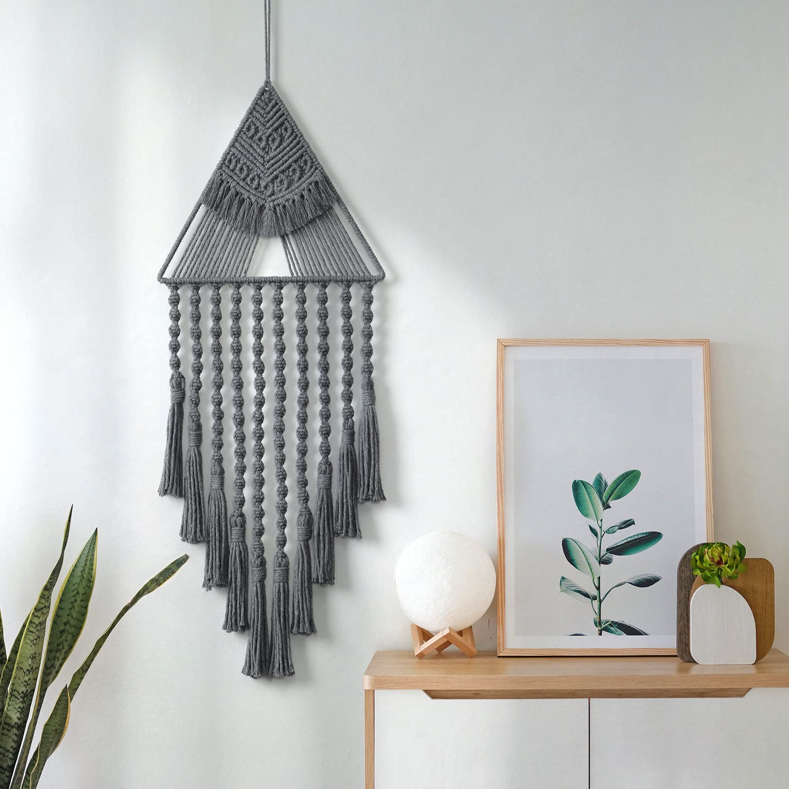 Grande acchiappasogni in macramè da appendere alla parete / Decorazione