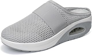 JOMIX Ortopedyczne buty damskie, buty zdrowotne, sandały, na lato, miękki obcas na koturnie, z zapięciem na rzepy, antypoślizgowe buty domowe