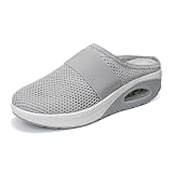 JOMIX Ortopedyczne buty damskie, buty zdrowotne, sandały, na lato, miękki obcas na koturnie, z zapięciem na rzepy, antypoślizgowe buty domowe