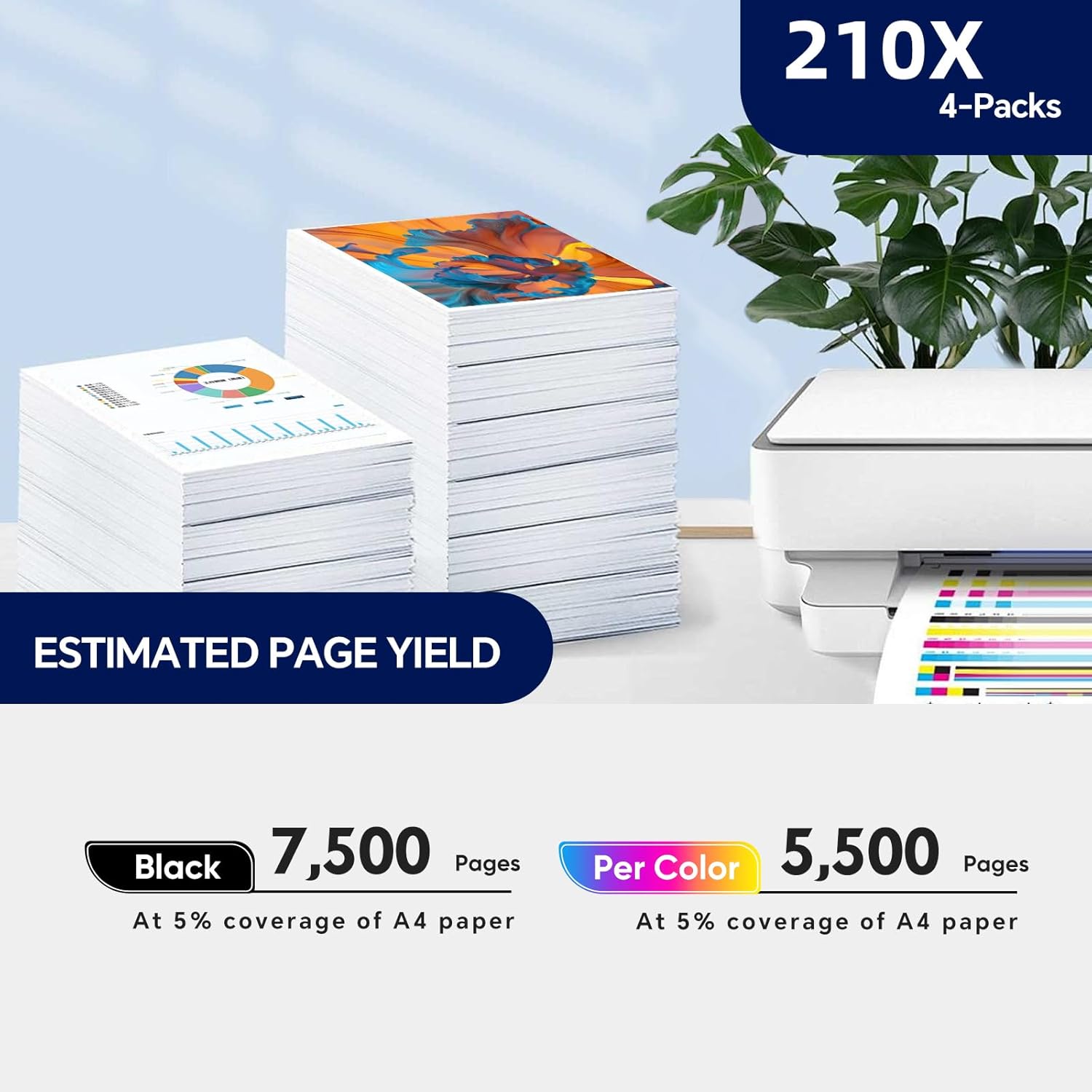 210X Black High Yield Toner Cartridges (2 Pack) Compatible Replacement for HP 210X 210A 210 Toner Cartridge with Color LaserJet Pro MFP 4301fdw 4201dn 4301fdn 4201dw 4301 Printer Ink|W2100X W2101X