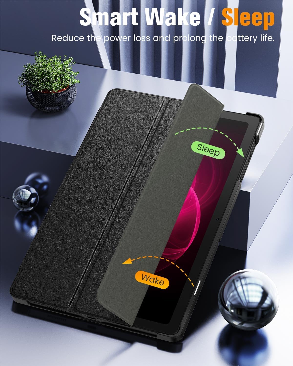 MoKo for T-Mobile Revvl Tab 5G Tablet Case 10.36 Inch, Auto Wake/Sleep and Slim Leather Full Protector Trifold Stand Cover Case for Revvl Tab 5G Tablet 2023 Resealesd, Black