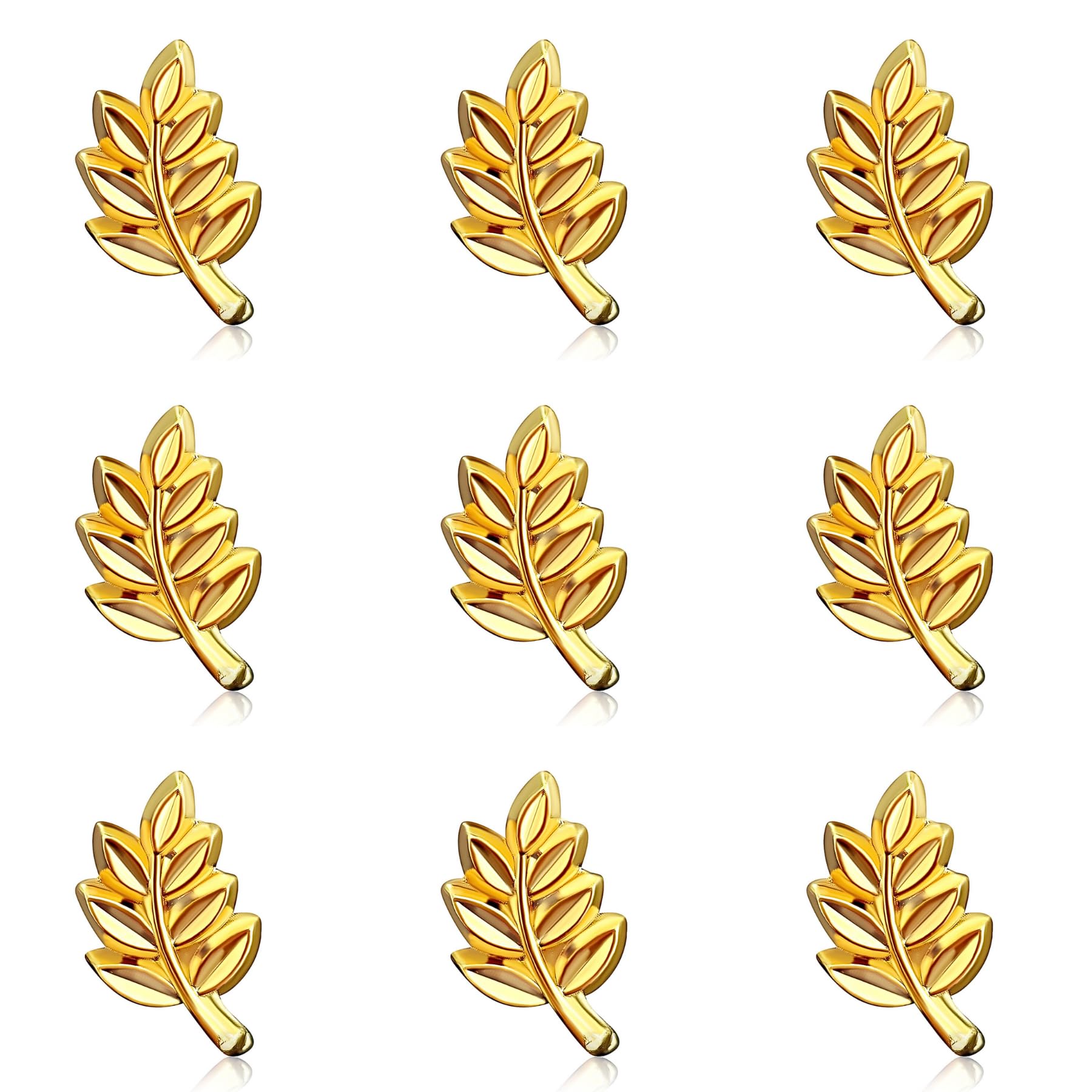 Lot de 9 Pin's Acacia Franc-Maçonnerie | Pins France Doré Branche d'Acacia | Bijou 12 mm Symbole Maçonnique