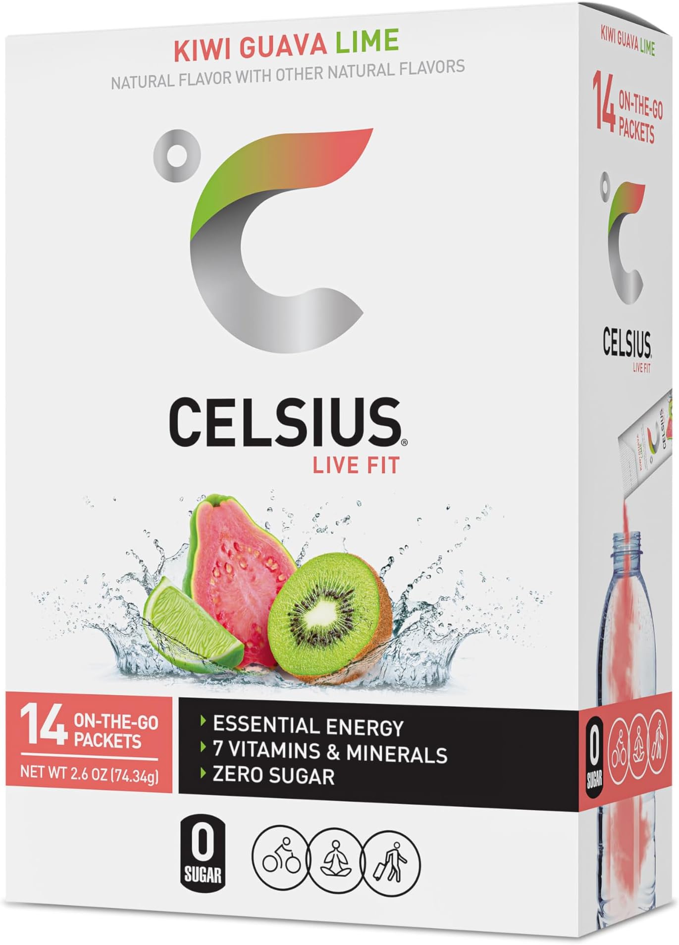 Amazon.com: CELSIUS® On-the-Go Powder Sticks Kiwi Guava Lime, Essential ...