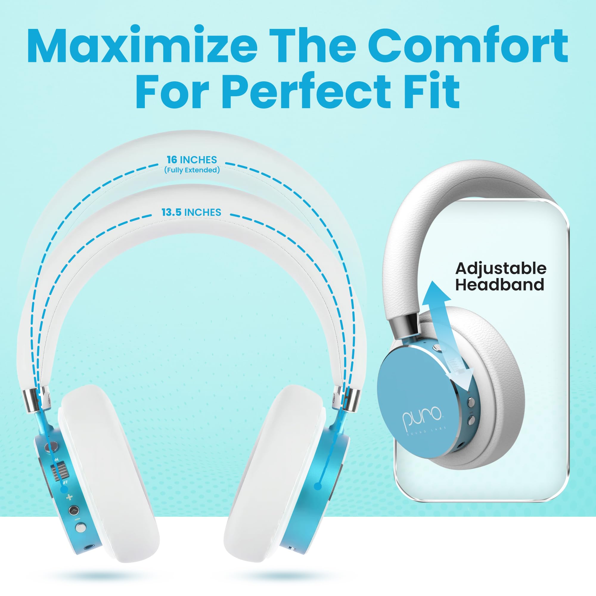 Puro Sound Labs BT2200 Plus Kids Bluetooth Kopfhörer - Lautstärkebegrenzung 85dB, Studio-Grade Audio, Over-Ear & Comfy Design, 20 Stunden Akkulaufzeit, einfach zu verbindende kabellose Kopfhörer für