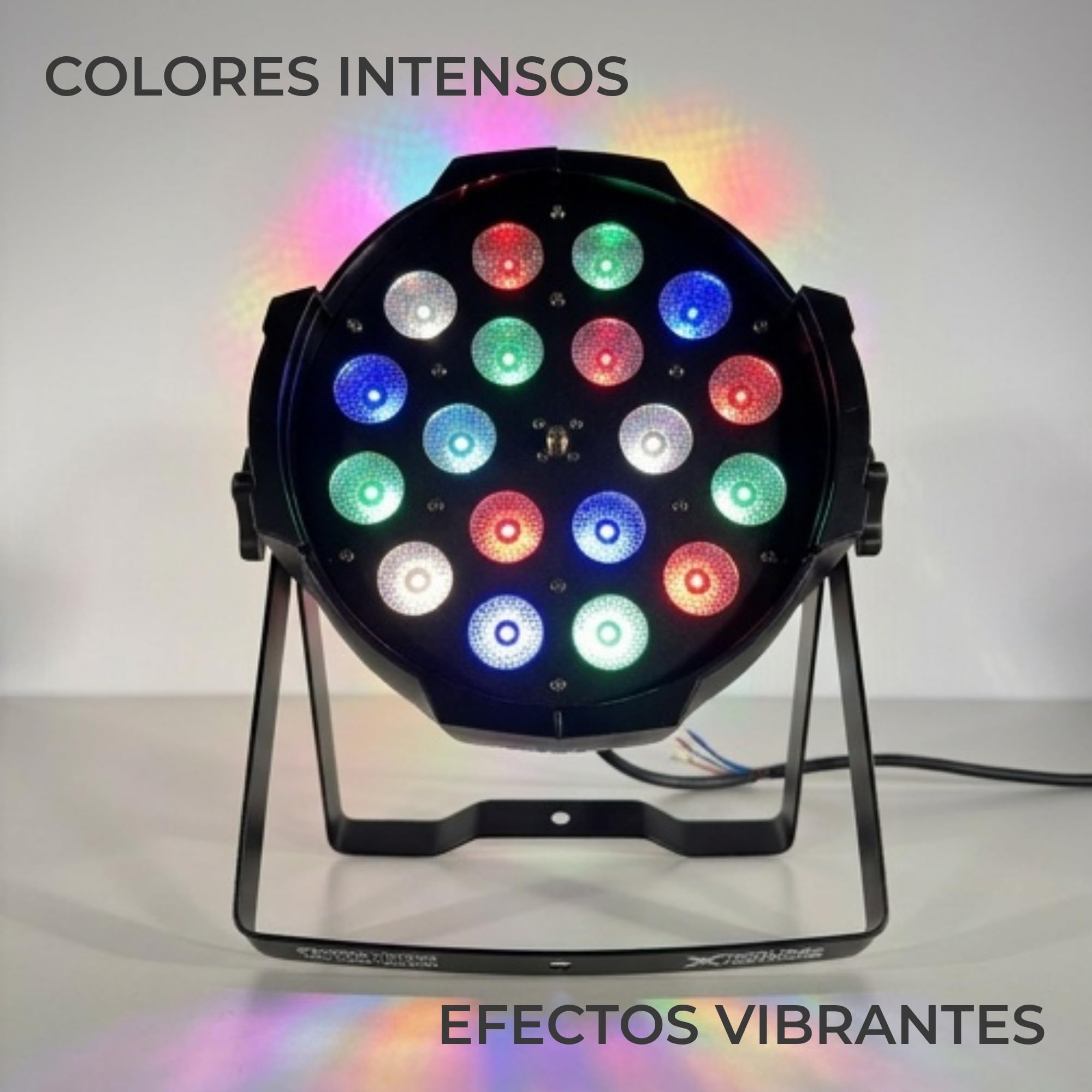 X SOUND & LIGHTNING Foco Led PAR de 18 Luces Led 18w con Zoom Ajustable y Tecnología RGBW. Foco Luz Led Ángulo Ajustable de Luces de Colores para DJs, Luces Discoteca. (Zoom 18x18W)