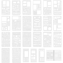 Flexible Record Template 23Pcs Set, Reusable Dot Grid Journal Stencils for Bullet Journaling, Calendar, Checklist, Layout Planning, Drawing Lines, Compatible with Discs,Coils,Rings Set of 23