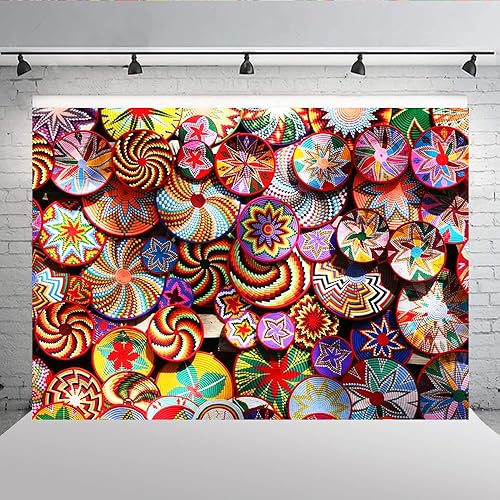 Miniatura 4 de Lofaris Cestas de Habesha hechas a mano etíope con temática etíope para fotografía de fondo de fotografía de feliz cumpleaños, baby shower,