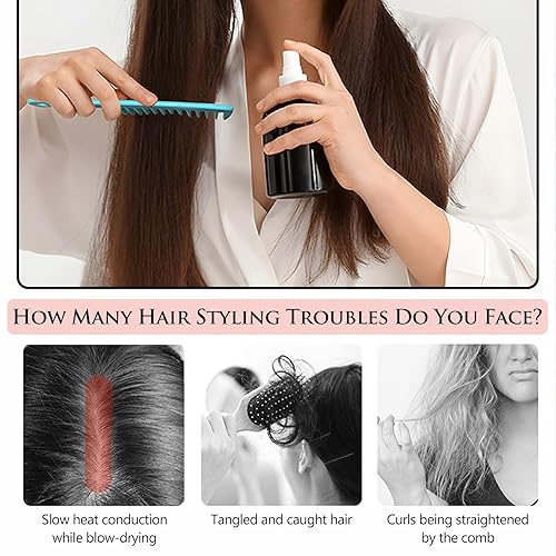 Miniatura 3 de Peine de dientes anchos y peine desenredante de cabello grande, cepillo duradero para peinar y cuidar el cabello profesional, adecuado para cabello