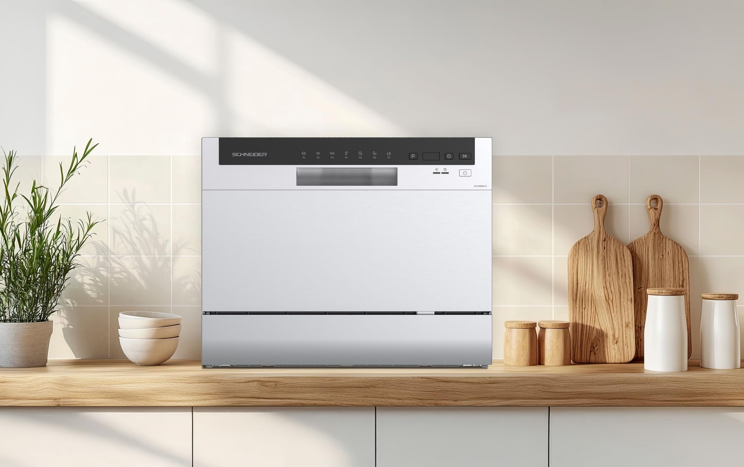 Schneider SCDW649-S Lave-vaisselle mini 6 couverts Silver