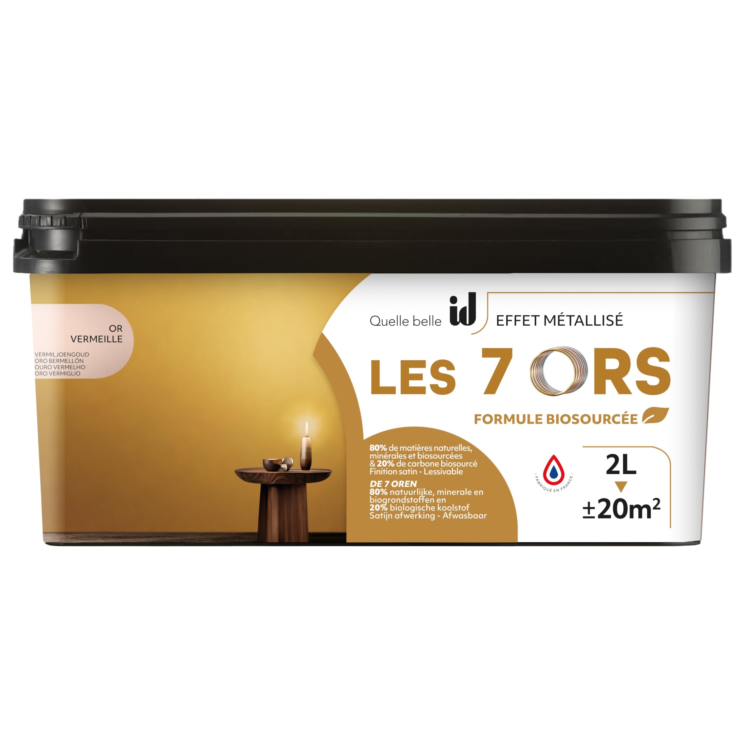 ID PEINTURE EFFET MÉTALLISÉ 7 ORS OR VERMEILLE 2L PARIS