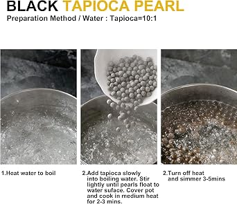 WaNaHong Black Tapioca Pearl 1KG for Bubble Tea Boba