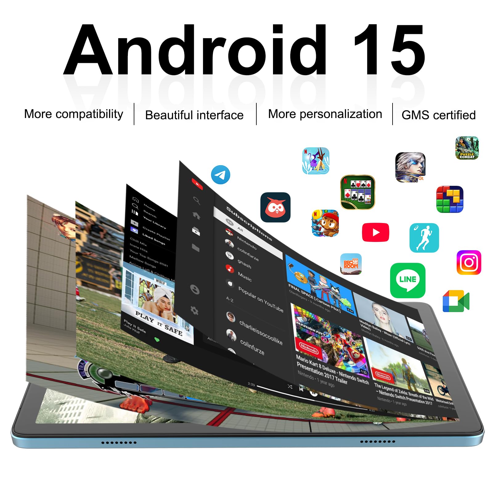 Amazon.com : YHWHHI Latest Android 15 Tablet Unisoc T606, Three