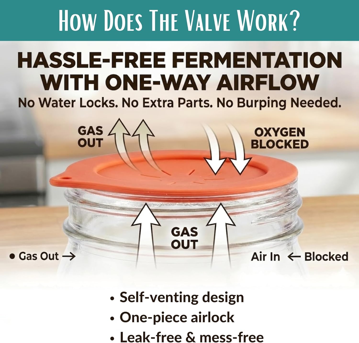 Master Fermentation Kit for Wide Mouth Mason Jar by The Amish Chef - Pickle Kit, Kimchi, Sauerkraut Making Kit - Fermentation Airlock Lids - Image 3