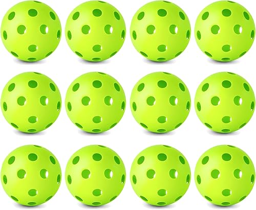 Miniatura 2 de Coopay Paquete de 12 pelotas de béisbol de plástico huecas suaves con una bolsa de cordón para batear, entrenamiento de béisbol para uso en