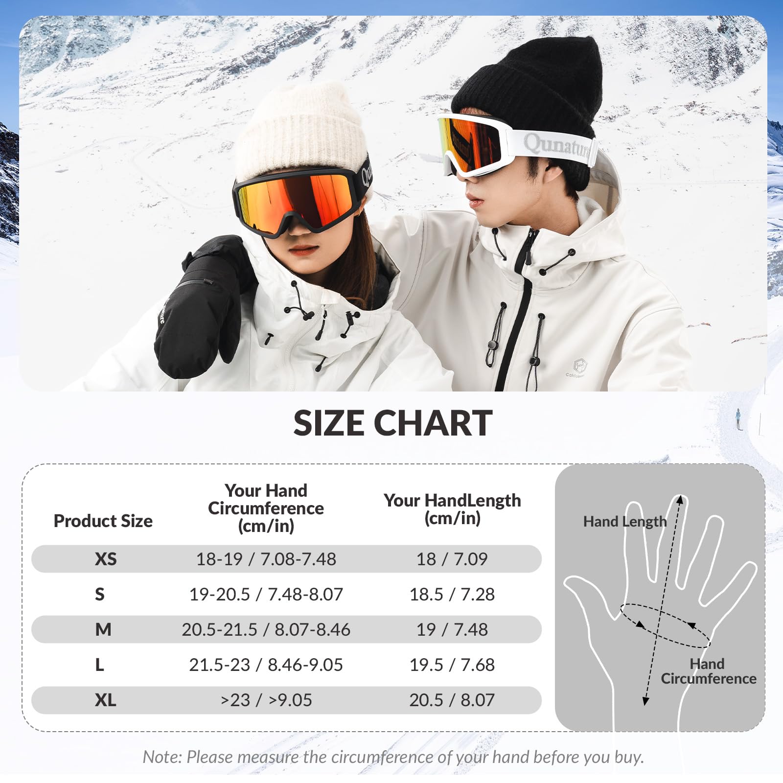 Skihandschuhe Winddicht Wasserdicht Vollfingerhandschuhe Thermo | Warme Sporthandschuhe mit Touchscreen Handschuhe für Herbst und Winter Skifahren, Eislaufen