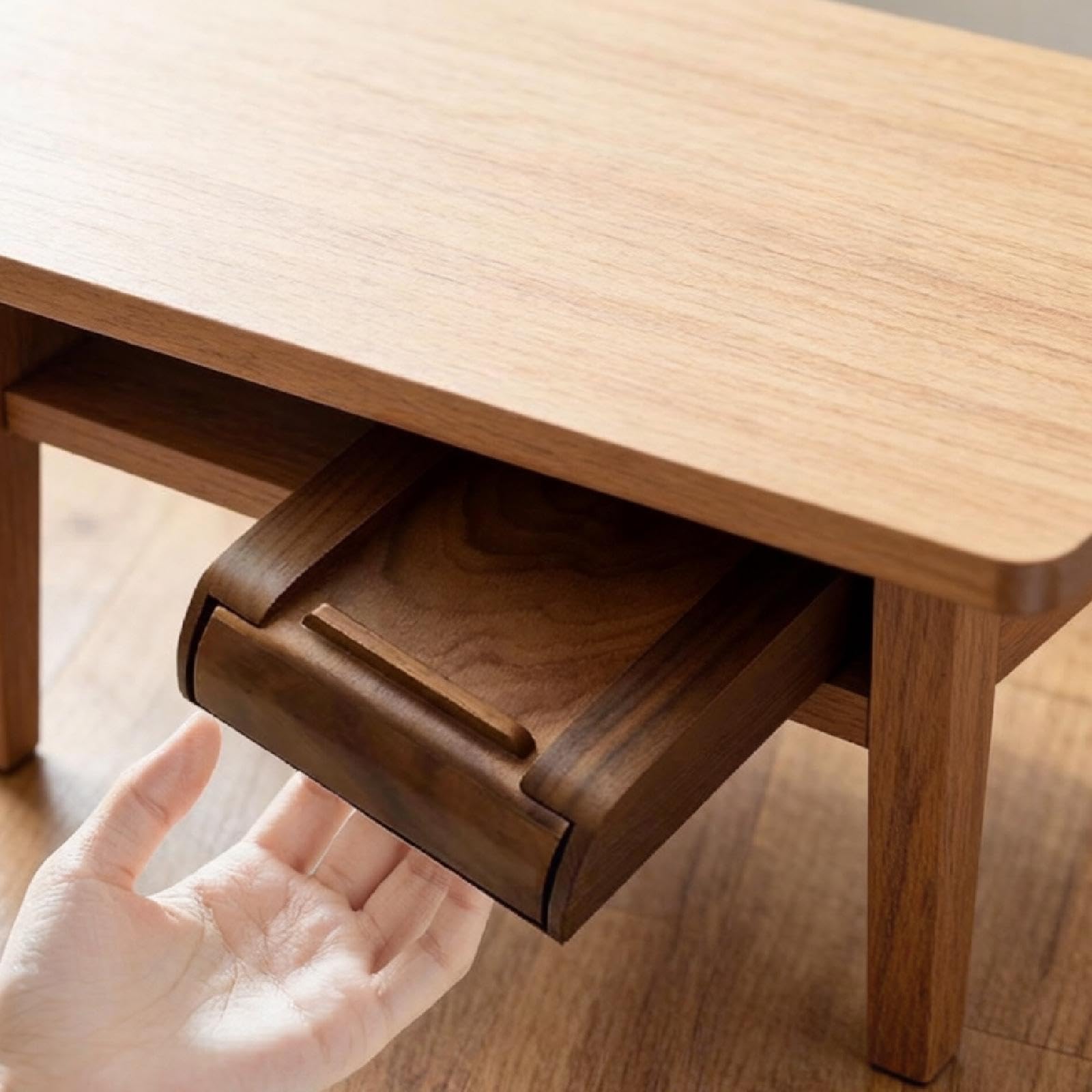 Under Desk Drawer Cassetto Scorrevole in Legno per Penne Cavi Cancelleria Accessori Installazione Facile Adatto per Ufficio Domestico Cucina E Armadio, Brown L