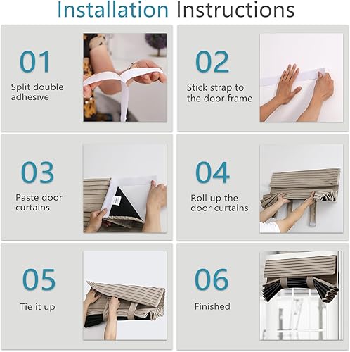 Miniatura 6 de Tricia - Persianas de puerta de 80 pulgadas, con aislamiento térmico, bloque de luz, cortina de puerta francesa, persianas de doble puerta de bajo