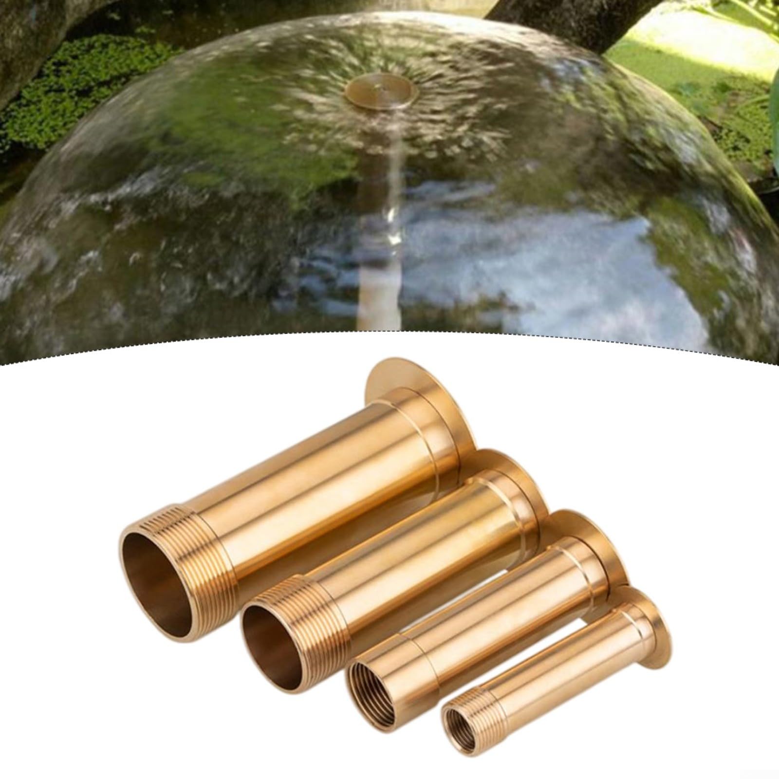 Spruzzatore a spruzzo d'acqua a fungo ugello a fontana in ottone per laghetto da giardino (5,1 cm)