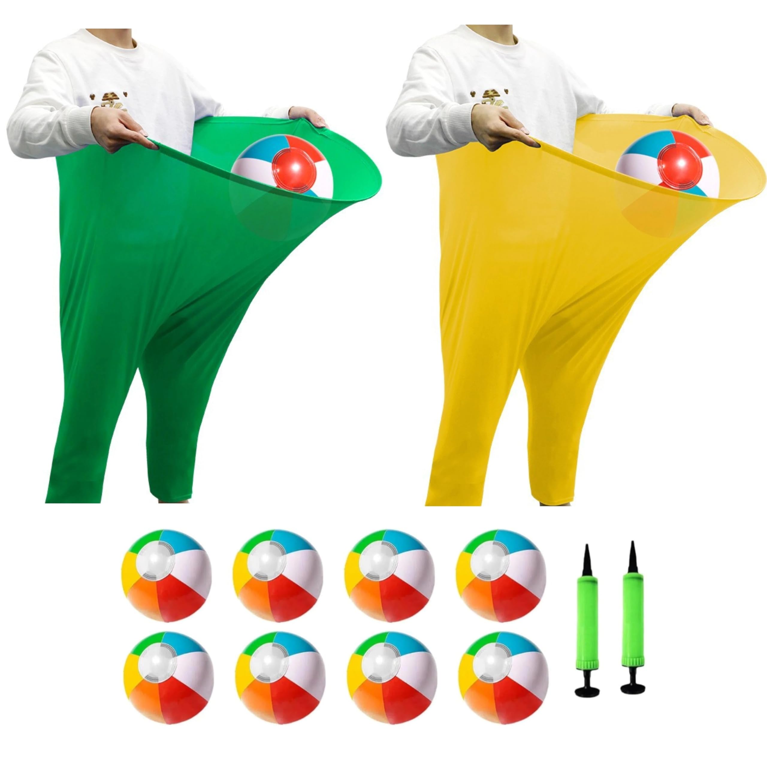 Falafoty Granny Pants Yard Game, Giant Pants Outdoor Toss Game Set 2 Pants 8 Bouncy Balls, Recreational Party Tossing Game for Kids Family Group Gathering Interactive Throwing Game Backyard (Green)