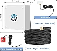 Vista 6 de MASWELL Tornillo de antena GPS y montaje adhesivo 3M Antena GNSS macho SMA GPS GLONASS BEIDOU GAILEO L1 Banda 1561-1602MHz IP67 Cable