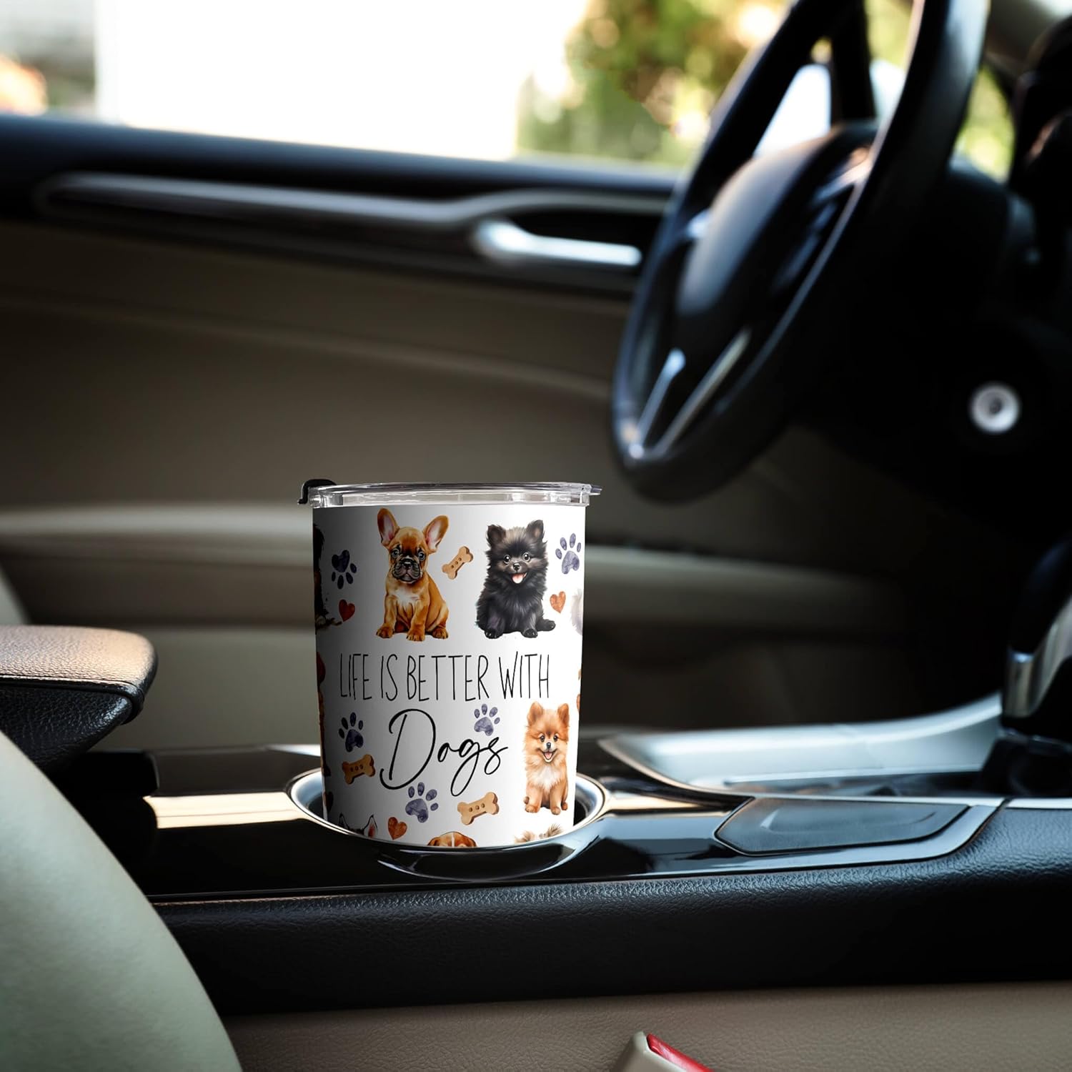 Fancyfams Dog Tumbler 20 oz Stainless Steel Cup, Dog Mom Gifts for Women Mug Men Puppy Lover Gifts Mama (Better With Dogs) - Image 4