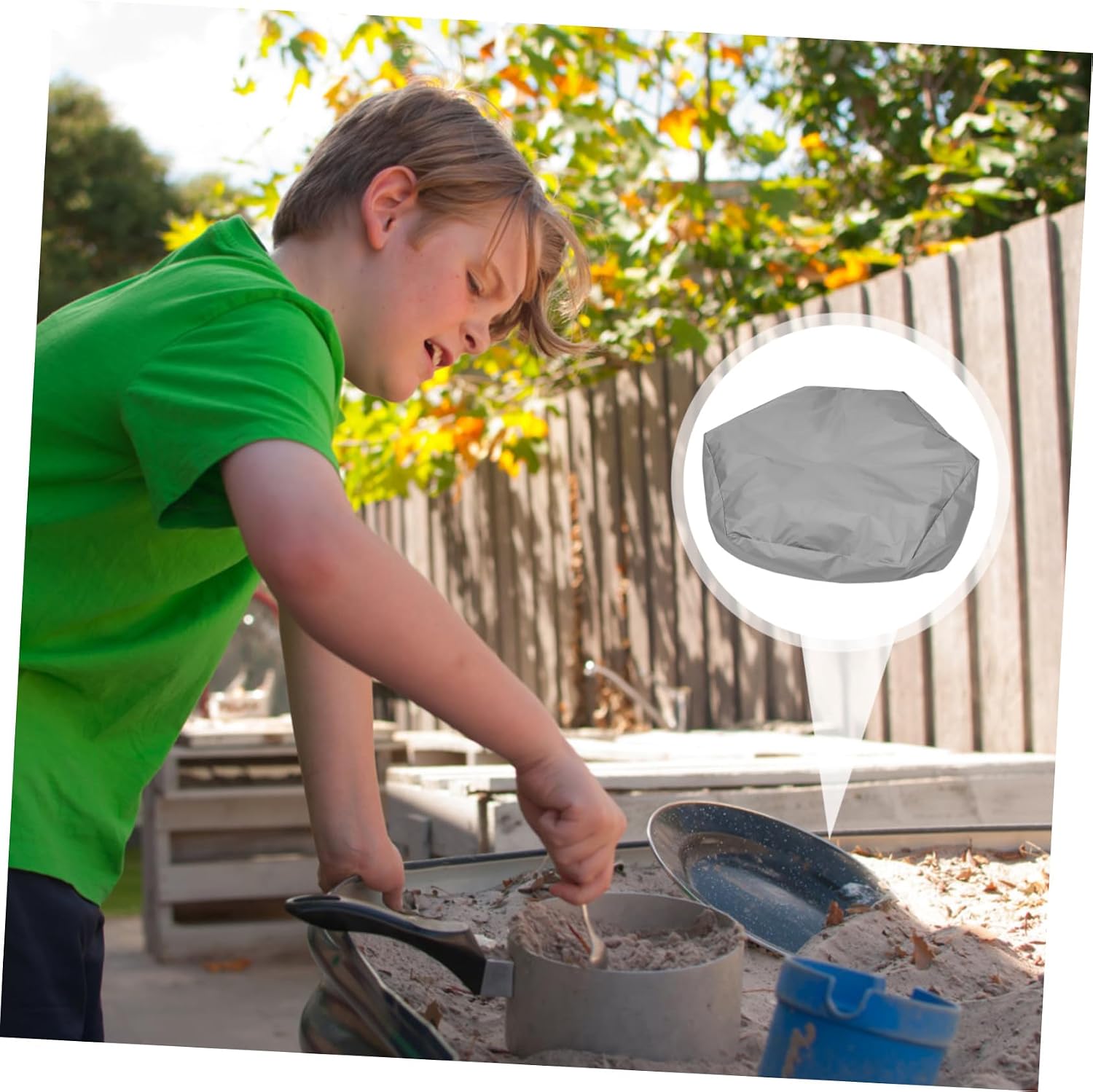 1pc Oxford Cloth Sandbox Cover Weatherproof Protector for Grey Design Easy to Install and Clean