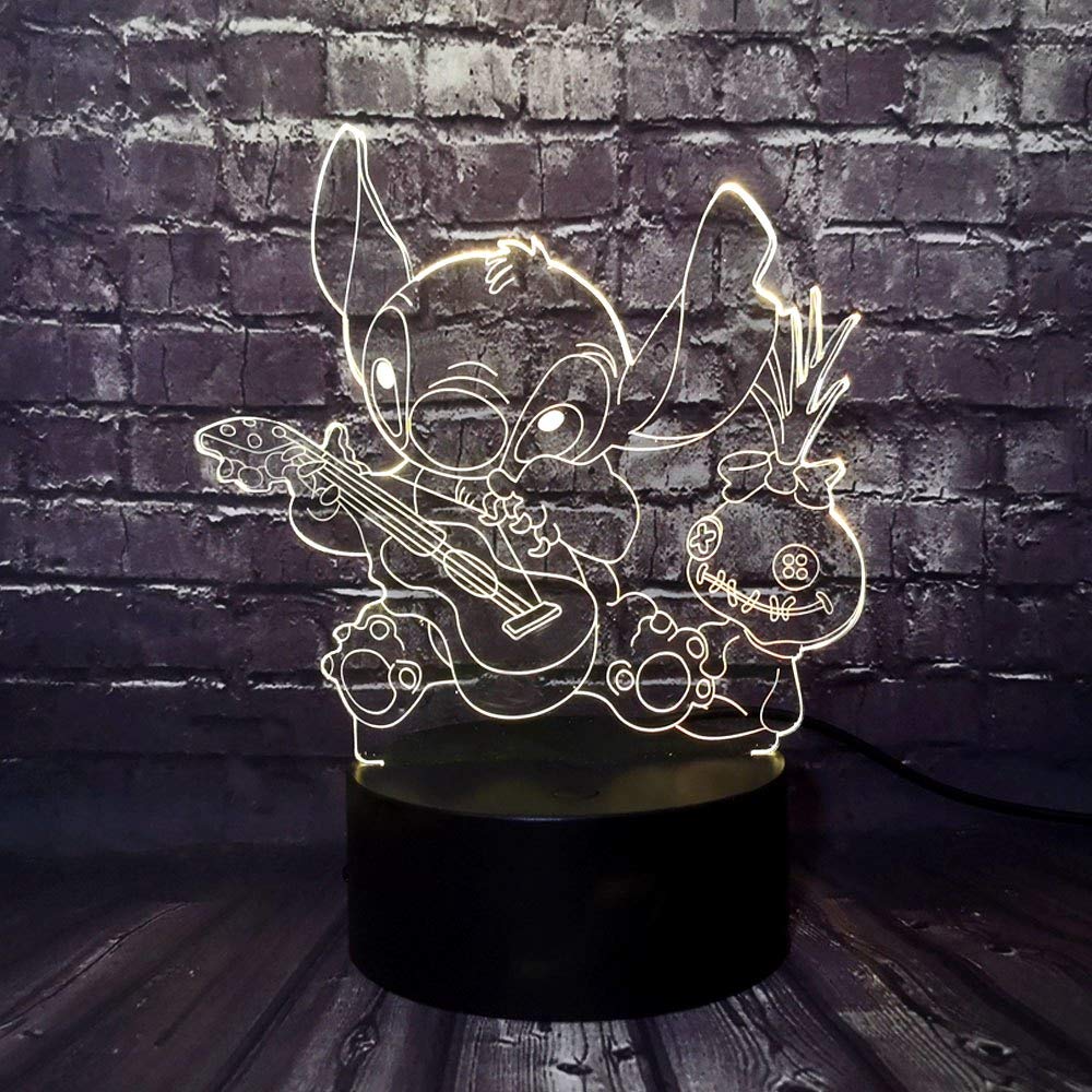 Buy Lilo and Stitch Children Night Light Table Lamp Play Guitar with