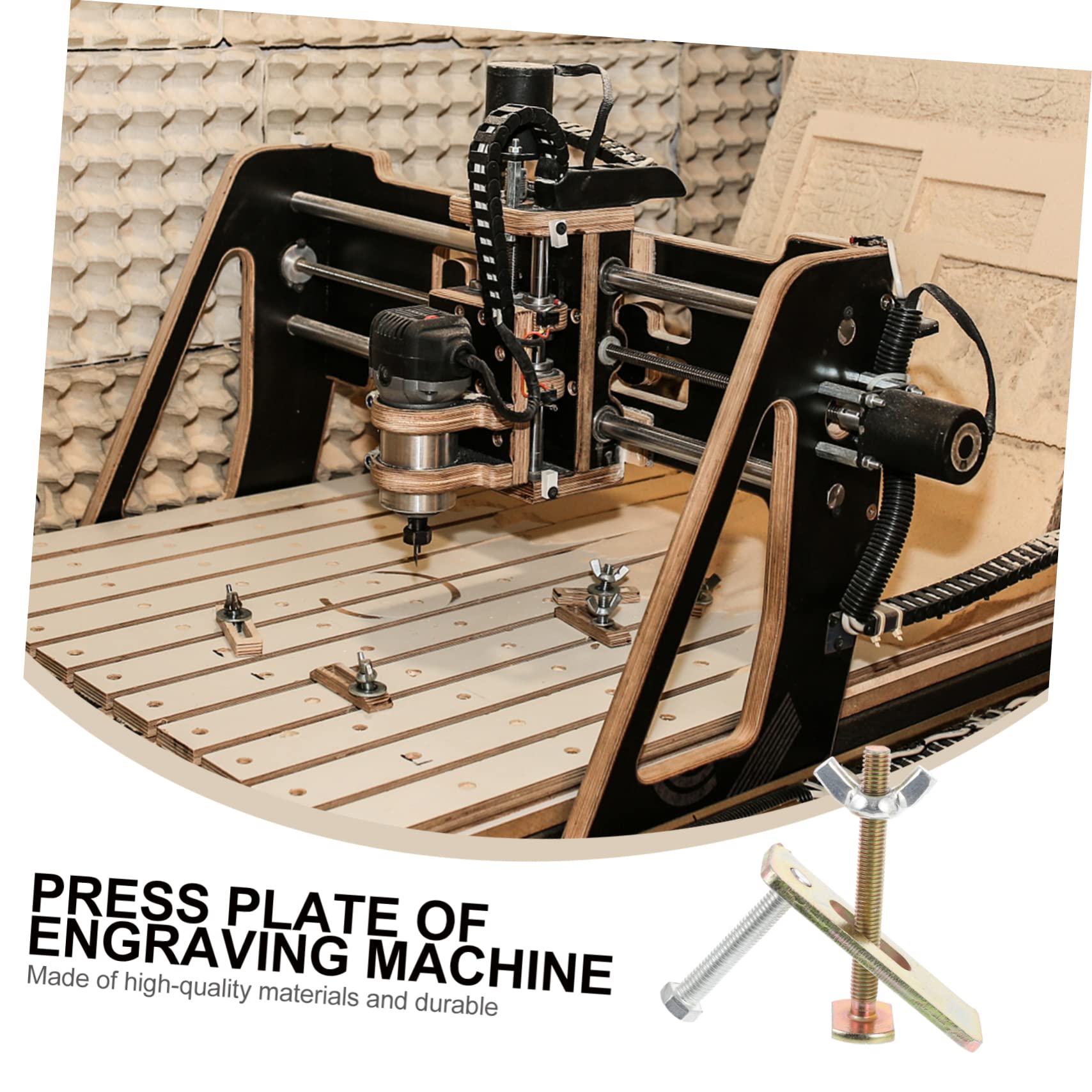 Holibanna 2 Sets Cnc Router Hold down Clamps Large Clamp for Woodworking Accessories Engraving Machine Press Plates