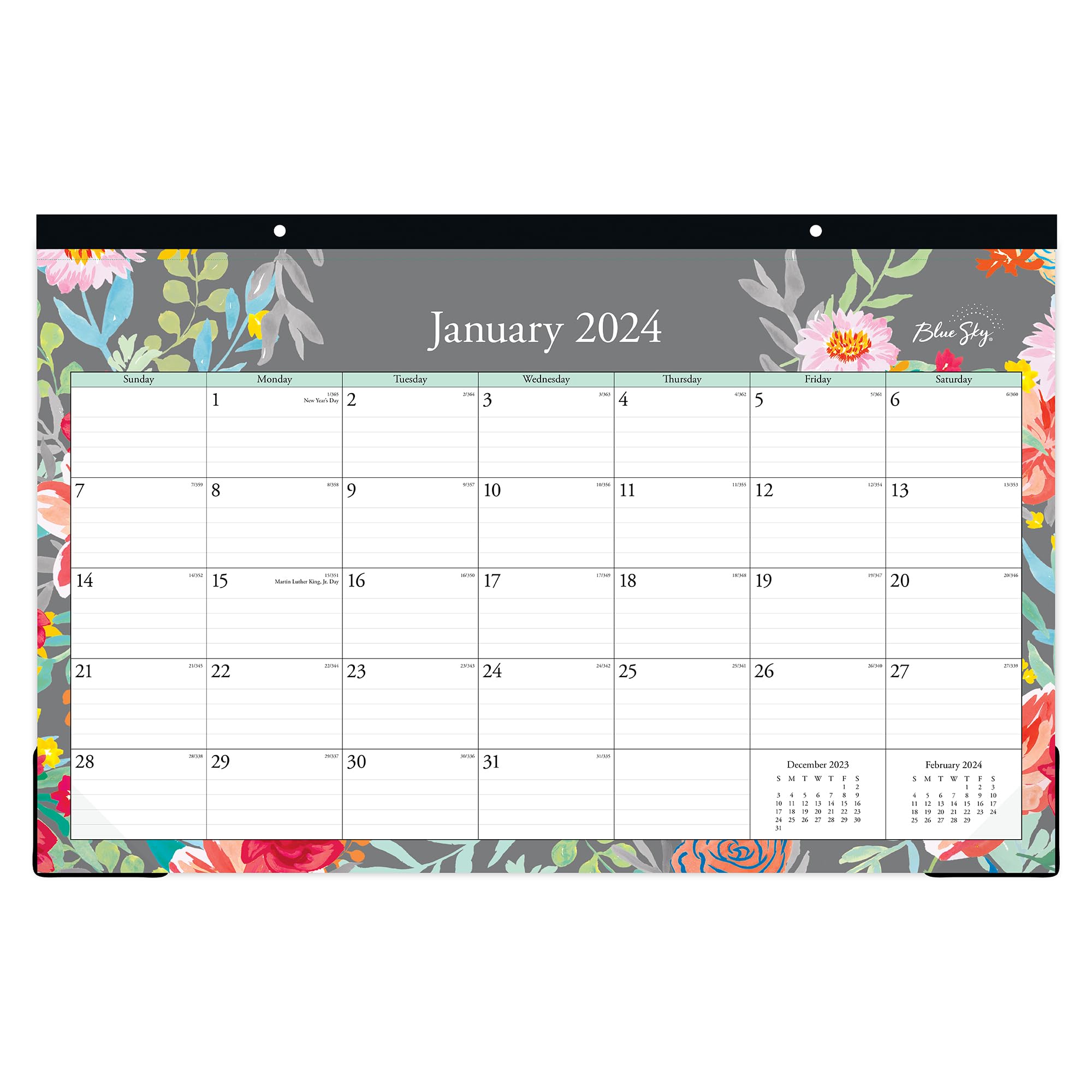 Blue Sky Sophie (140089-24) - Calendario mensile da scrivania 2024, da gennaio a dicembre, 43,2 x 27,9 cm, rilegatura a nastro, perforato a due fori, blocchi a righe, motivo: Sophie