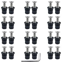 Vista 8 de 24 Pares de Tuercas de Neopreno M4, Tornillos Hexagonales de Acero Inoxidable M4 x 20mm, Kit de Tuercas para Kayak, Motocicleta, Accesorios