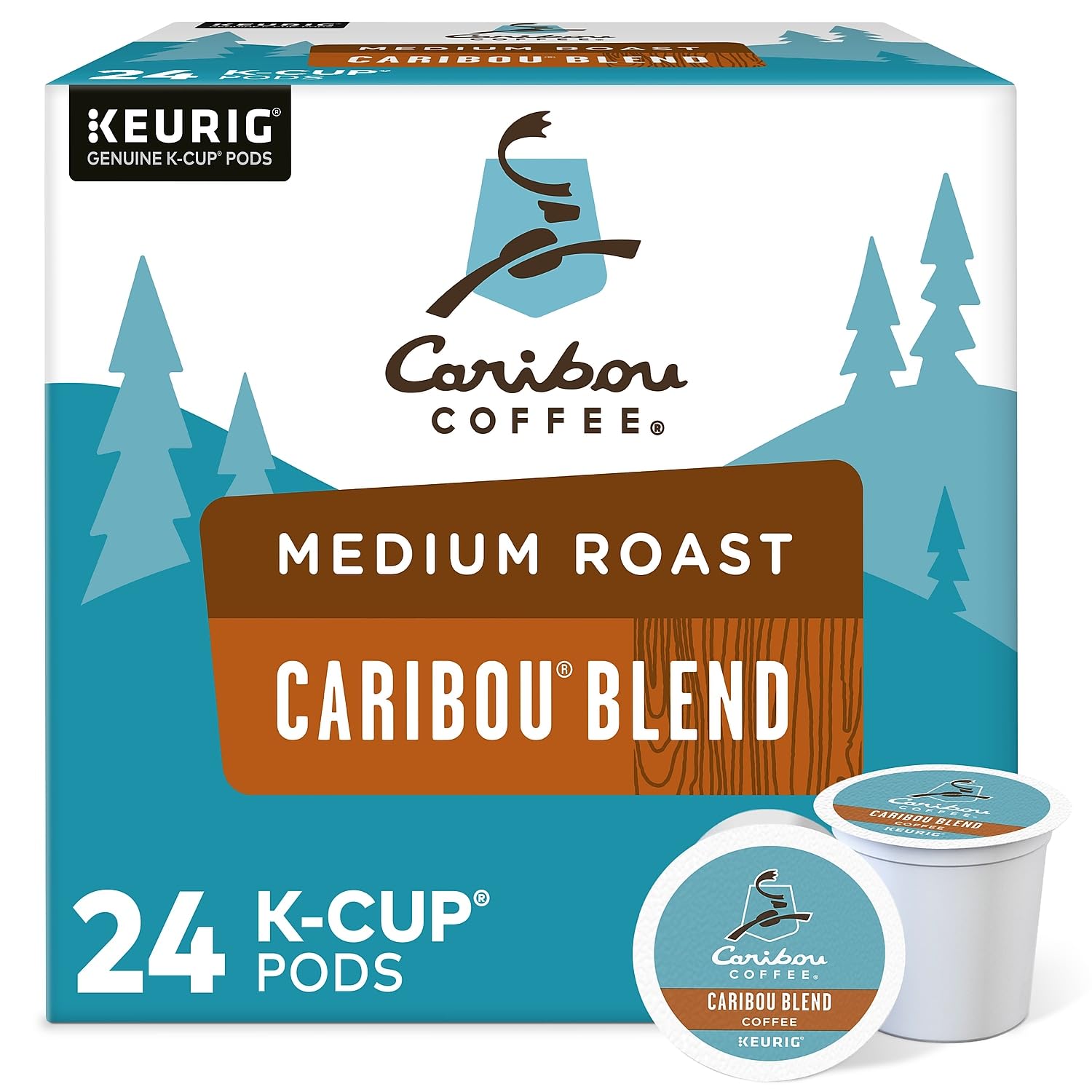 Caribou Blend Coffee Keurig K-Cup Pods, Medium Roast, 24/Box (6992)