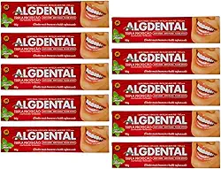 Creme Dental Algdental – Branqueador e Refrescante com Flúor, Cálcio e Bicarbonato | Previne Cáries, Protege o Esmalte e Garante Hálito Fresco | 90g – ALGSUN | Kit com 10 Unidades