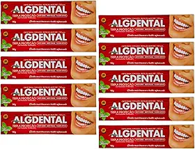 Creme Dental Algdental – Branqueador e Refrescante com Flúor, Cálcio e Bicarbonato | Previne Cáries, Protege o Esmalte e Garante Hálito Fresco | 90g – ALGSUN | Kit com 10 Unidades