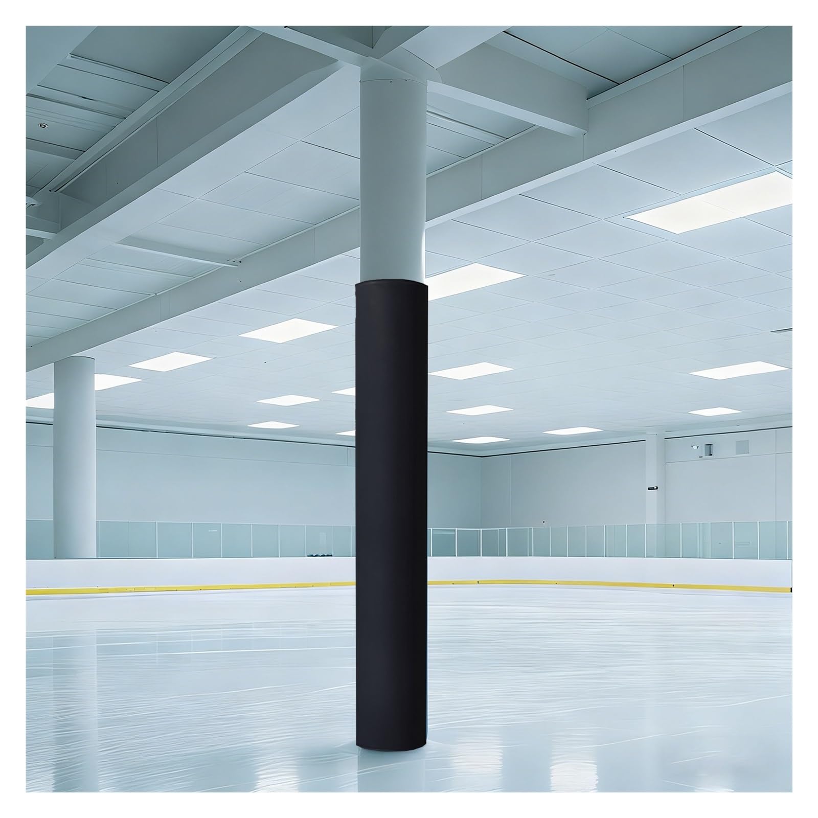Nakładka na kij do koszykówki 180 cm – Amortyzująca podkładka pod kolumnę – Pasuje do słupków o średnicy od 2 do 8 cali(Black,35cm)