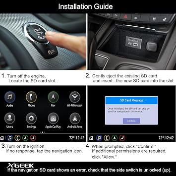 XGEEK 2025 Updated Version Navigation SD Card Map Update, Accessories 8653 1530 Compatible with GM Chevrolet, Cadillac, and Buick. Includes Maps for The USA, Canada, and Mexico