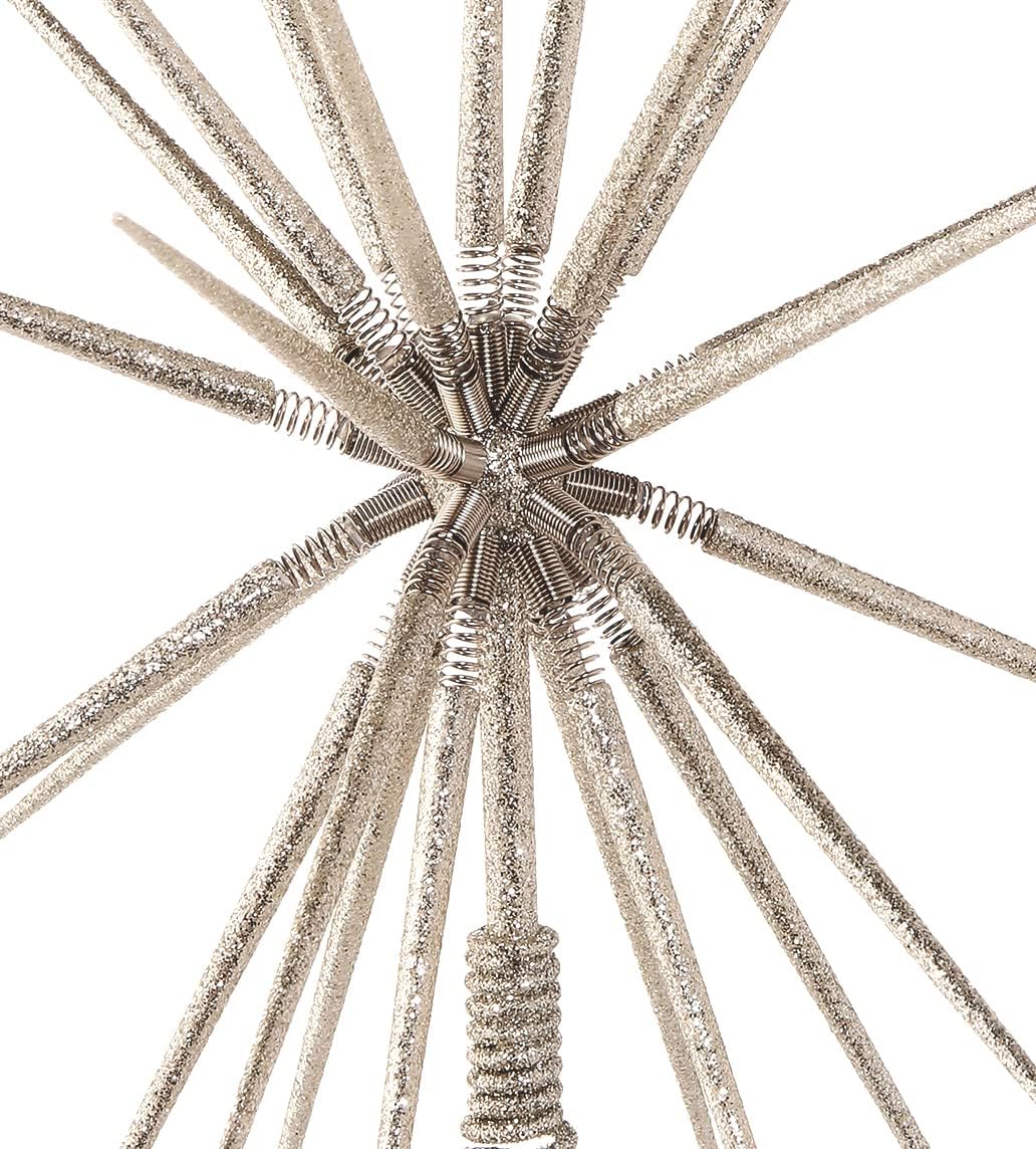 16" Silver Glittered Star Christmas Tree Topper, Modern Christmas Decor, Folding Tree Topper