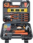 130-Piece Kit d'outils à la maison avec 3.6V Tournevis rechargeable sans fil, Ensemble d'outils pour femmes de base pour une nouvelle maison,Appartement,Dorm & DIY Projets
