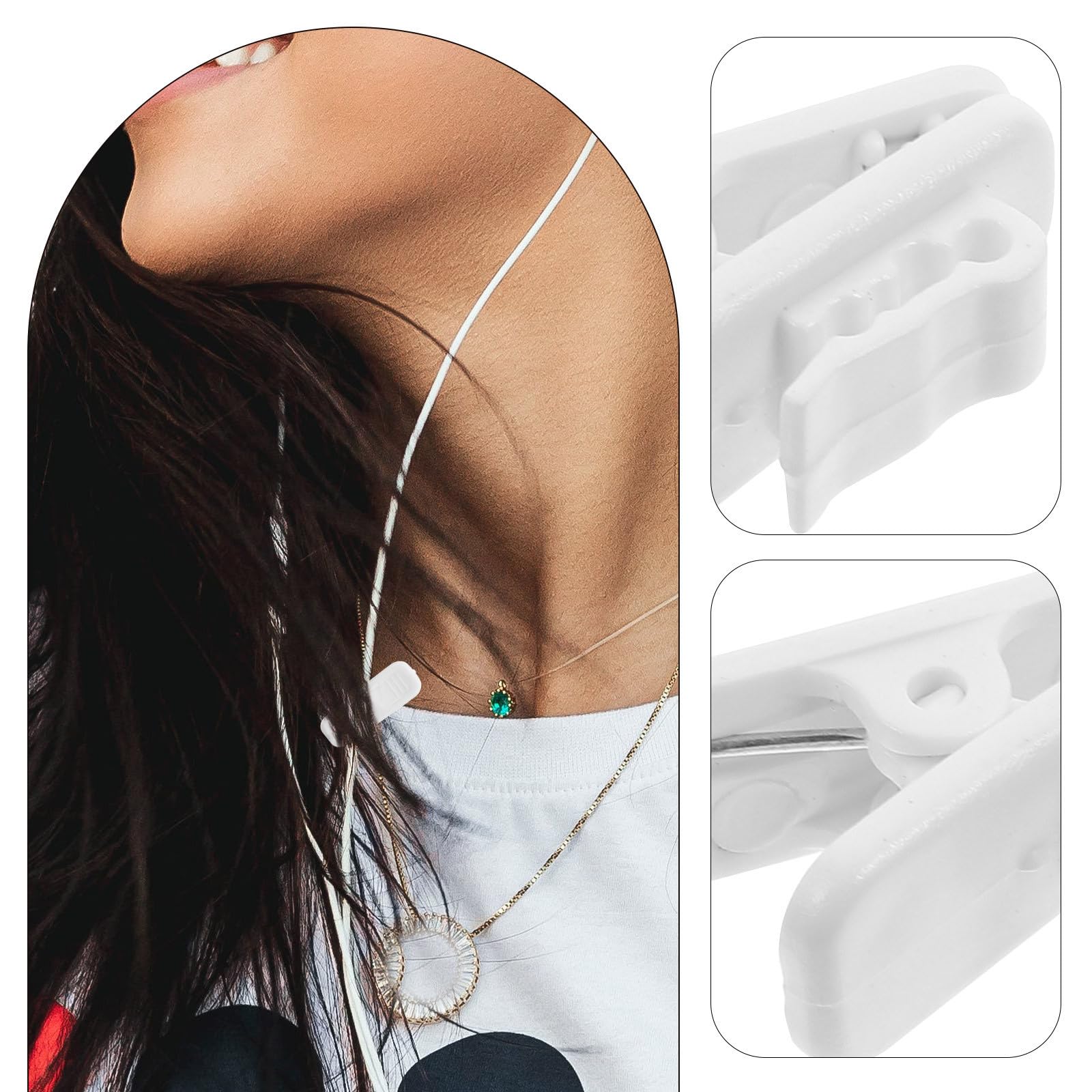 Didiseaon 10 Piezas Clips para Cables de Auriculares Organizador de Cables para Auriculares Plástico Blanco para Ropa Diseño Simple