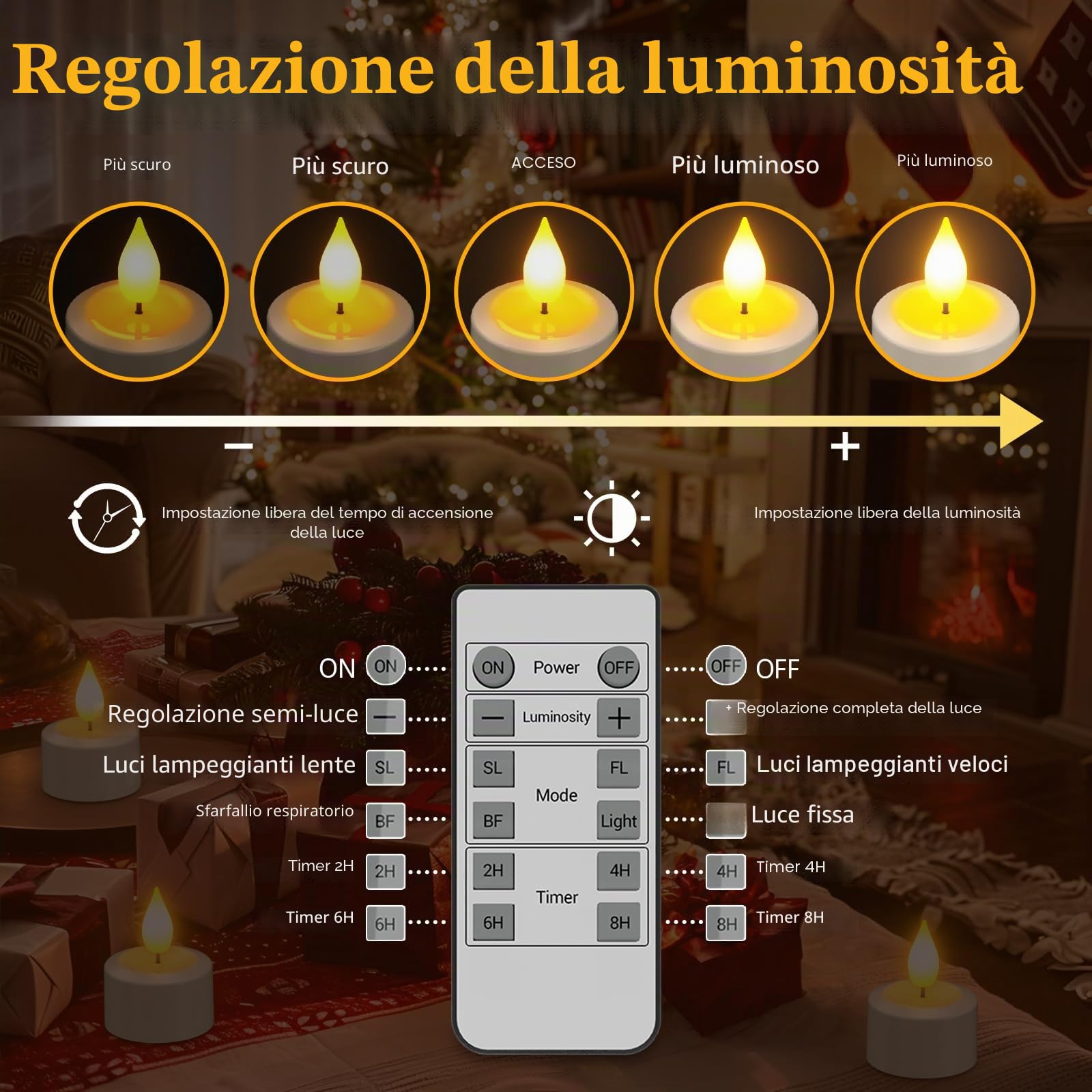 PChero Tea Light Candele Led con Timer, 6 Pezzi Candele Tealight Luci a Led Batteria Natalizie Decorative Finte Piccolo Elettriche Effetto Reale Per Halloween Natale Decorazioni Casa