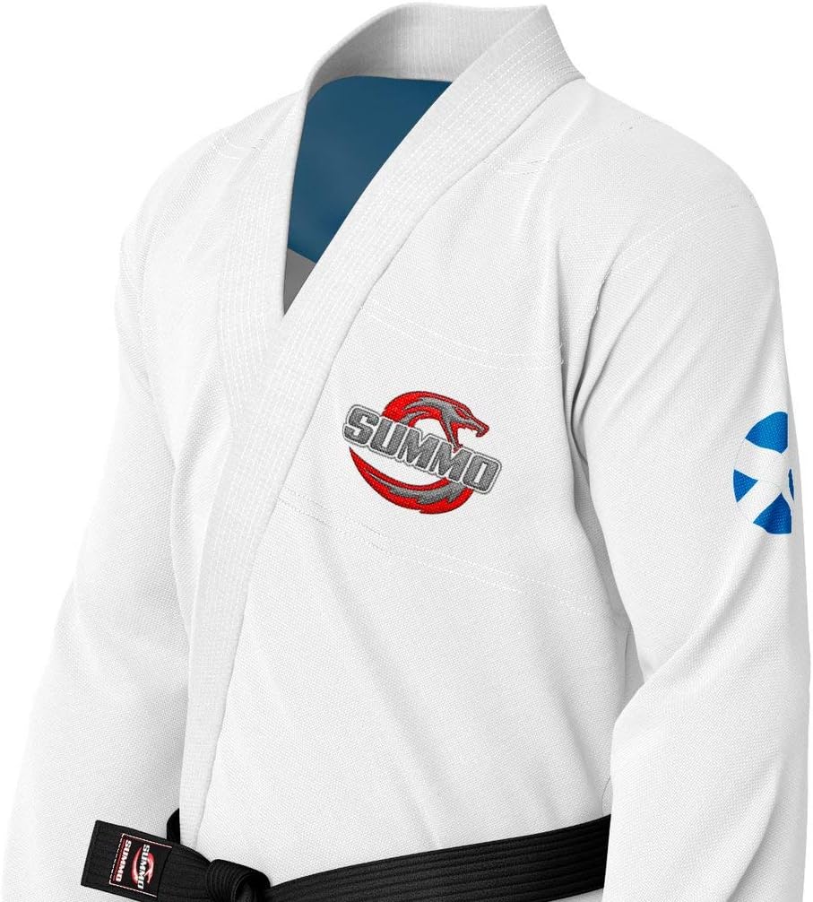 Premium Scottish White Sublimation Brazilian Pearl Weave Jiu Jitsu Gi - Built in Rash Guard - with Rash Guard Lining (BJJ GI)