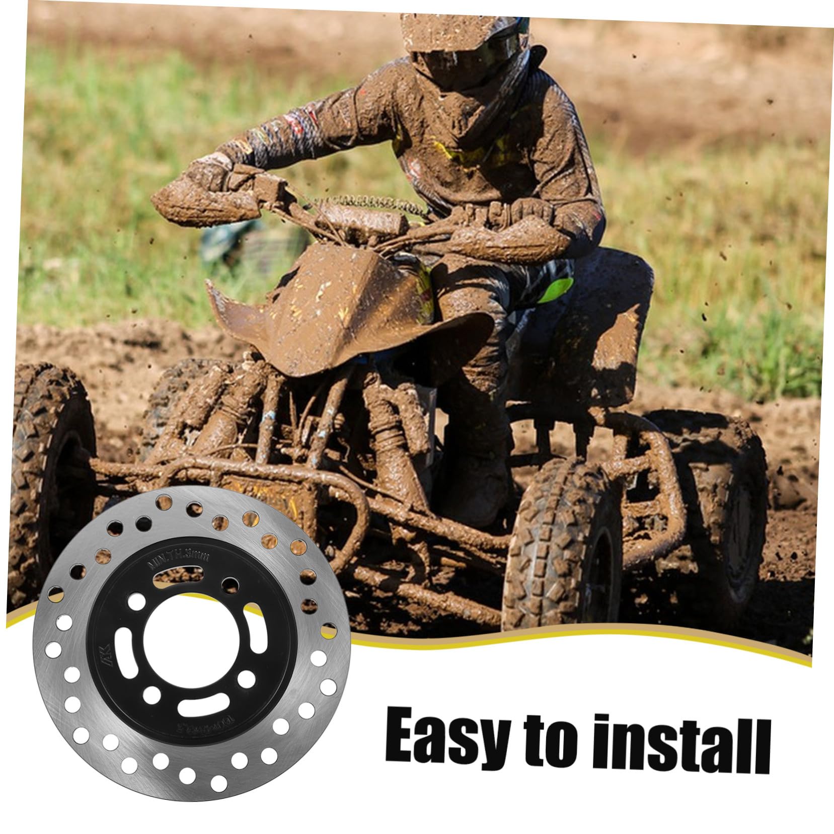 Disco Freno Posteriore per Atv Pit Bike Utv Go Kart Ricambio Resistente e Leggero per Guida Sicura e Facile Installazione