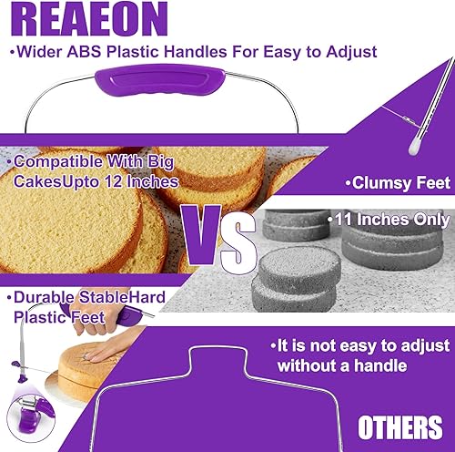 Miniatura 4 de Cortador nivelador de pasteles ajustable, herramienta de suministros para hornear para cocina, cortador profesional de gran tamaño para nivelar,