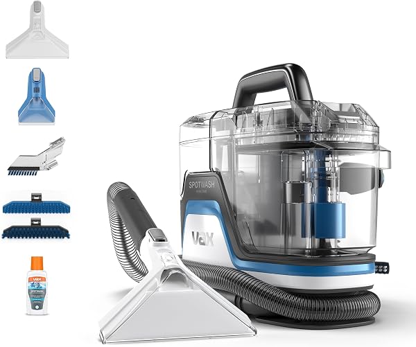 Vax SpotWash Home Duo Spot Cleaner, Stain, Car, Upholstery, Sofa and Carpet Cleaning Machine, Included Pet Tool and Antibacterial Solution Removes Spills, White/Blue, CDSW-MPXP