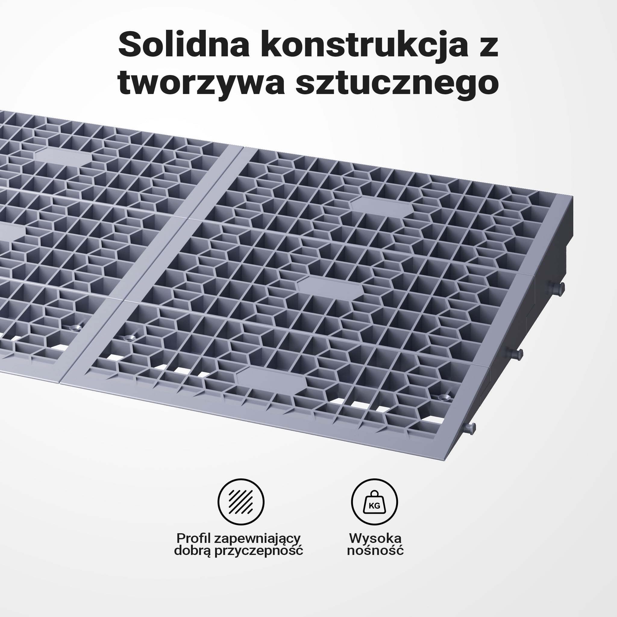 Wiltec Rampa progowa modułowa do 1360 kg nośności, o wymiarach 810 x 460 x 0-25/25-50/50-76 mm, możliwość wydłużenia, szybki montaż
